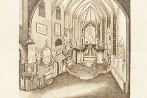 Kostel sv. Jakuba v Poličce - interiér před požárem