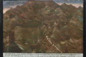 Alpské pohoří s prameny Rýna a hradem Ober Ems